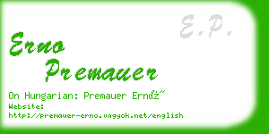 erno premauer business card